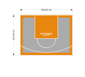 36M2/531X683CM SZARO-POMARAŃCZOWE BOISKO DO KOSZYKÓWKI SPEEDSPORT HEXA POWER PRO