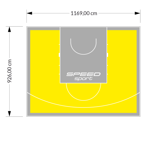108M2/926X1169CM ŻÓŁTO-SZARE BOISKO DO KOSZYKÓWKI SPEED sport HEXA POWER PRO