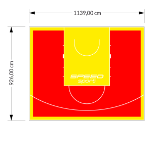106M2/926X1139CM CZERWONO-ŻÓŁTE BOISKO DO KOSZYKÓWKI SPEED sport HEXA POWER PRO