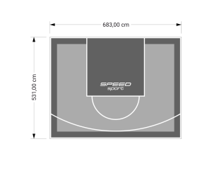 36M2/531X683CM SZARO-GRAFITOWE BOISKO DO KOSZYKÓWKI SPEEDSPORT HEXA POWER PRO