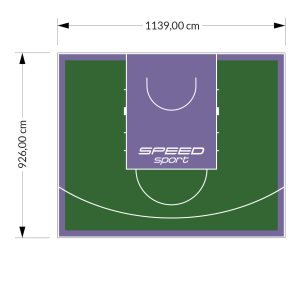 106M2/926X1139CM ZIELONO-FIOLETOWE BOISKO DO KOSZYKÓWKI SPEED sport HEXA POWER PRO