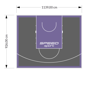 106M2/926X1139CM GRAFITOWO-FIOLETOWE BOISKO DO KOSZYKÓWKI SPEED sport HEXA POWER PRO