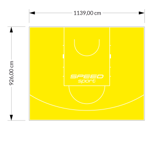 106M2/926X1139CM ŻÓŁTE BOISKO DO KOSZYKÓWKI SPEED sport HEXA POWER PRO