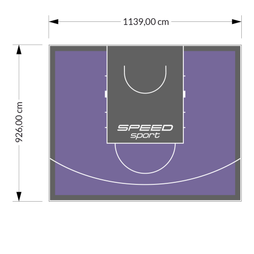 106M2/926X1139CM FIOLETOWO-GRAFITOWE BOISKO DO KOSZYKÓWKI SPEED sport HEXA POWER PRO