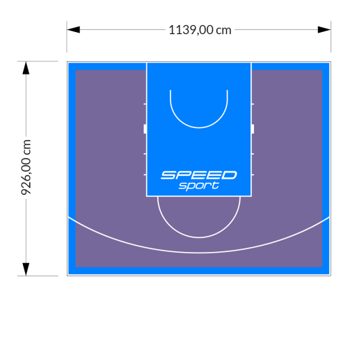 106M2/926X1139CM FIOLETOWO-BŁĘKITNE BOISKO DO KOSZYKÓWKI SPEED sport HEXA POWER PRO