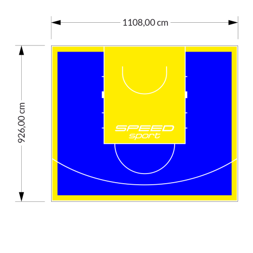 103M2/926X1108CM NIEBIESKO-ŻÓŁTE BOISKO DO KOSZYKÓWKI SPEED sport HEXA POWER PRO