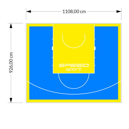 103M2/926X1108CM BŁĘKITNO-ŻÓŁTE BOISKO DO KOSZYKÓWKI SPEED sport HEXA POWER PRO
