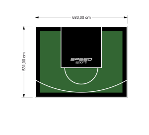 36M2/531X683CM ZIELONO-CZARNE BOISKO DO KOSZYKÓWKI SPEEDSPORT HEXA POWER PRO