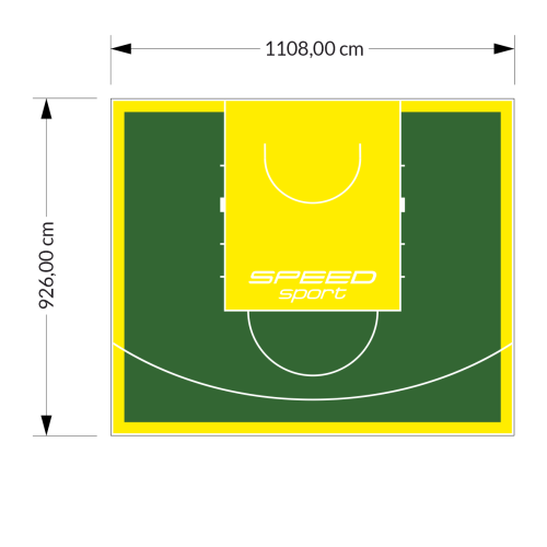 103M2/926X1108CM ZIELONO-ŻÓŁTE BOISKO DO KOSZYKÓWKI SPEED sport HEXA POWER PRO