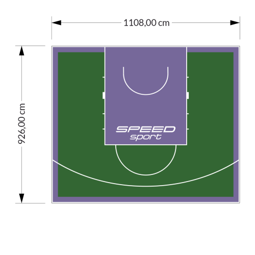 103M2/926X1108CM ZIELONO-FIOLETOWE BOISKO DO KOSZYKÓWKI SPEED sport HEXA POWER PRO