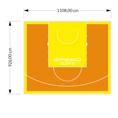 103M2/926X1108CM POMARAŃCZOWO-ŻÓŁTE BOISKO DO KOSZYKÓWKI SPEED sport HEXA POWER PRO