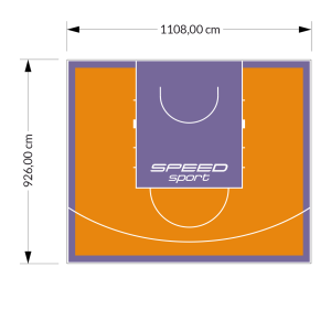 103M2/926X1108CM POMARAŃCZOWO-FIOLETOWE BOISKO DO KOSZYKÓWKI SPEED sport HEXA POWER PRO