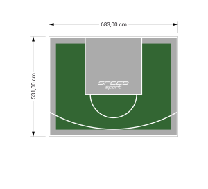 36M2/531X683CM ZIELONO-SZARE BOISKO DO KOSZYKÓWKI SPEEDSPORT HEXA POWER PRO