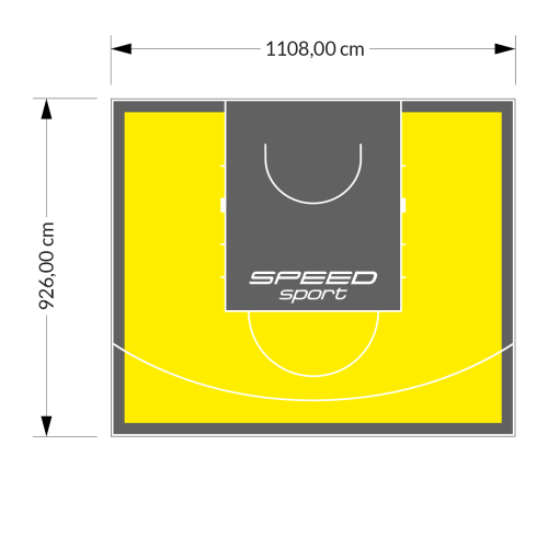 103M2/926X1108CM ŻÓŁTO-GRAFITOWE BOISKO DO KOSZYKÓWKI SPEED sport HEXA POWER PRO