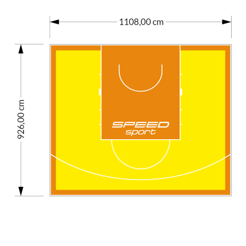 103M2/926X1108CM ŻÓŁTO-POMARAŃCZOWE BOISKO DO KOSZYKÓWKI SPEED sport HEXA POWER PRO