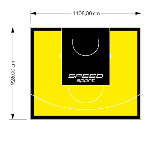 103M2/926X1108CM ŻÓŁTO-CZARNE BOISKO DO KOSZYKÓWKI SPEED sport HEXA POWER PRO