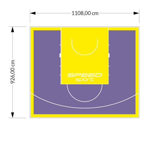 103M2/926X1108CM FIOLETOWO-ŻÓŁTE BOISKO DO KOSZYKÓWKI SPEED sport HEXA POWER PRO