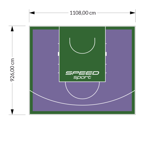 103M2/926X1108CM FIOLETOWO-ZIELONE BOISKO DO KOSZYKÓWKI SPEED sport HEXA POWER PRO