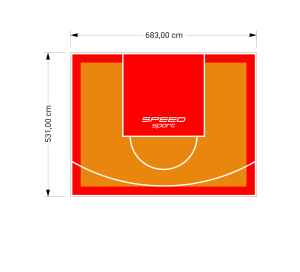 36M2/531X683CM POMARAŃCZOWO-CZERWONE BOISKO DO KOSZYKÓWKI SPEEDSPORT HEXA POWER PRO