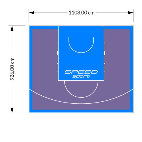 103M2/926X1108CM FIOLETOWO-BŁĘKITNE BOISKO DO KOSZYKÓWKI SPEED sport HEXA POWER PRO