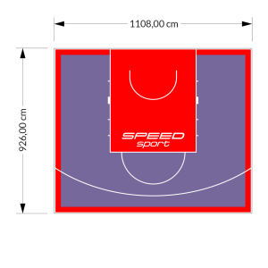 103M2/926X1108CM FIOLETOWO-CZERWONE BOISKO DO KOSZYKÓWKI SPEED sport HEXA POWER PRO