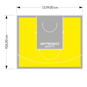 106M2/926X1139CM ŻÓŁTO-SZARE BOISKO DO KOSZYKÓWKI SPEED sport HEXA POWER PRO