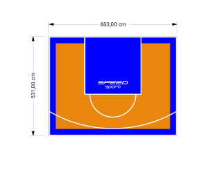 36M2/531X683CM POMARAŃCZOWO-NIEBIESKIE BOISKO DO KOSZYKÓWKI SPEEDSPORT HEXA POWER PRO