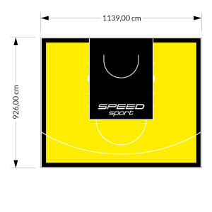 106M2/926X1139CM ŻÓŁTO-CZARNE BOISKO DO KOSZYKÓWKI SPEED sport HEXA POWER PRO