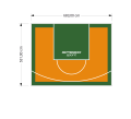 36M2/531X683CM POMARAŃCZOWO-ZIELONE BOISKO DO KOSZYKÓWKI SPEEDSPORT HEXA POWER PRO