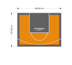 36M2/531X683CM POMARAŃCZOWO-GRAFITOWE BOISKO DO KOSZYKÓWKI SPEEDSPORT HEXA POWER PRO