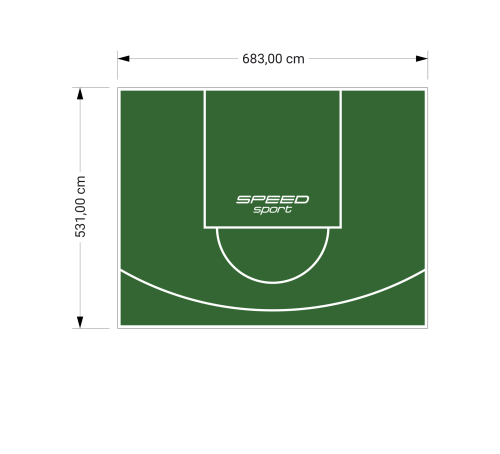 36M2/531X683CM ZIELONE BOISKO DO KOSZYKÓWKI SPEEDSPORT HEXA POWER PRO