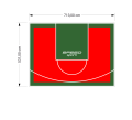 38M2/531X713CM CZERWONO-ZIELONE BOISKO DO KOSZYKÓWKI SPEEDSPORT HEXA POWER PRO