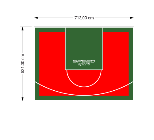 38M2/531X713CM CZERWONO-ZIELONE BOISKO DO KOSZYKÓWKI SPEEDSPORT HEXA POWER PRO
