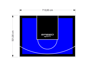 38M2/531X713CM NIEBIESKO-CZARNE BOISKO DO KOSZYKÓWKI SPEEDSPORT HEXA POWER PRO