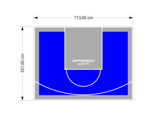 38M2/531X713CM NIEBIESKO-SZARE BOISKO DO KOSZYKÓWKI SPEEDSPORT HEXA POWER PRO
