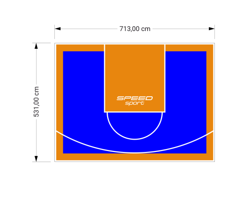 38M2/531X713CM NIEBIESKO-POMARAŃCZOWE BOISKO DO KOSZYKÓWKI SPEEDSPORT HEXA POWER PRO