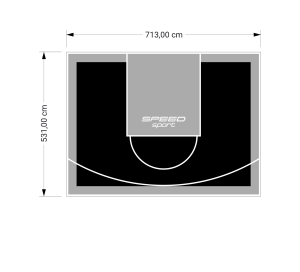 38M2/531X713CM CZARNO-SZARE BOISKO DO KOSZYKÓWKI SPEEDSPORT HEXA POWER PRO
