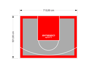 38M2/531X713CM SZARO-CZERWONE BOISKO DO KOSZYKÓWKI SPEEDSPORT HEXA POWER PRO