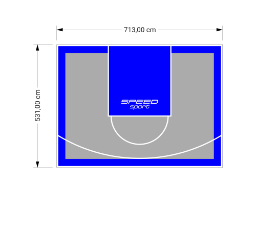38M2/531X713CM SZARO-NIEBIESKIE BOISKO DO KOSZYKÓWKI SPEEDSPORT HEXA POWER PRO
