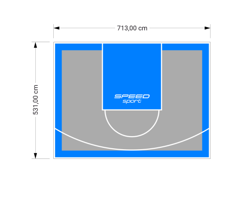 38M2/531X713CM SZARO-BŁĘKITNE BOISKO DO KOSZYKÓWKI SPEEDSPORT HEXA POWER PRO