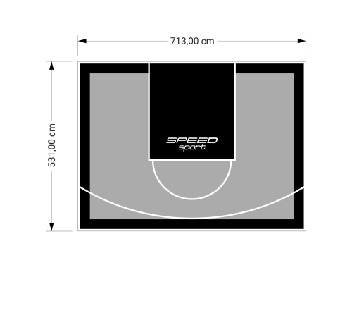 38M2/531X713CM SZARO-CZARNE BOISKO DO KOSZYKÓWKI SPEEDSPORT HEXA POWER PRO