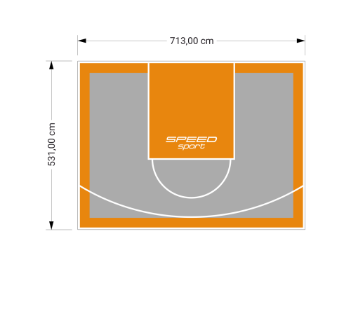 38M2/531X713CM SZARO-POMARAŃCZOWE BOISKO DO KOSZYKÓWKI SPEEDSPORT HEXA POWER PRO