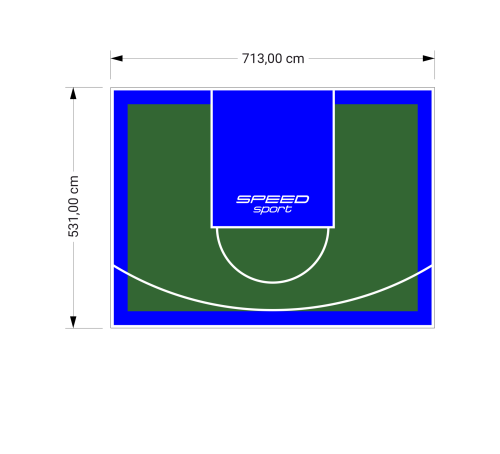 38M2/531X713CM ZIELONO-NIEBIESKIE BOISKO DO KOSZYKÓWKI SPEEDSPORT HEXA POWER PRO