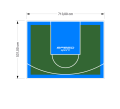 38M2/531X713CM ZIELONO-BŁĘKITNE BOISKO DO KOSZYKÓWKI SPEEDSPORT HEXA POWER PRO