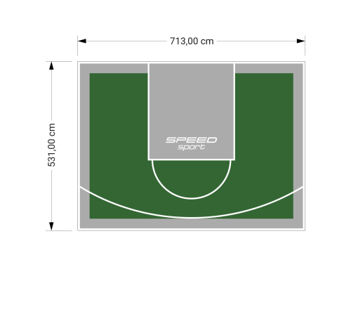 38M2/531X713CM ZIELONO-SZARE BOISKO DO KOSZYKÓWKI SPEEDSPORT HEXA POWER PRO