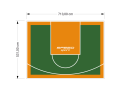 38M2/531X713CM ZIELONO-POMARAŃCZOWE BOISKO DO KOSZYKÓWKI SPEEDSPORT HEXA POWER PRO