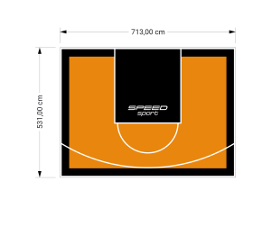 38M2/531X713CM POMARAŃCZOWO-CZARNE BOISKO DO KOSZYKÓWKI SPEEDSPORT HEXA POWER PRO