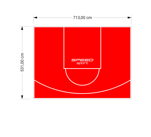 38M2/531X713CM CZERWONE BOISKO DO KOSZYKÓWKI SPEEDSPORT HEXA POWER PRO