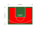 40M2/531X744CM CZERWONO-ZIELONE BOISKO DO KOSZYKÓWKI SPEEDSPORT HEXA POWER PRO