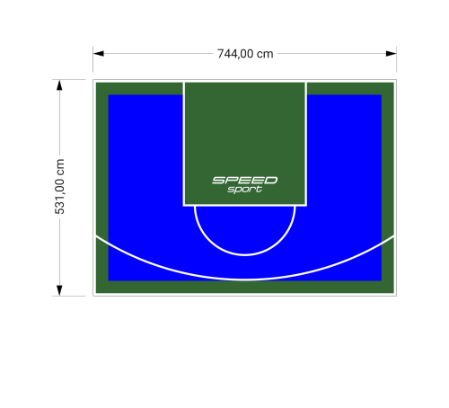 40M2/531X744CM NIEBIESKO-ZIELONE BOISKO DO KOSZYKÓWKI SPEEDSPORT HEXA POWER PRO